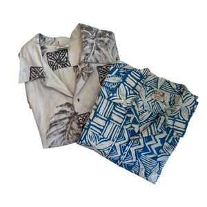 TALL LOT OF 2 - Go Barefoot Hawaiian Shirts 100% Cotton XL Tall